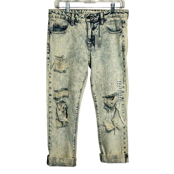 Hidden Jeans Last Boyfriend Slouch Distressed Size 26 NWT Light Wash I29 - Picture 1 of 11
